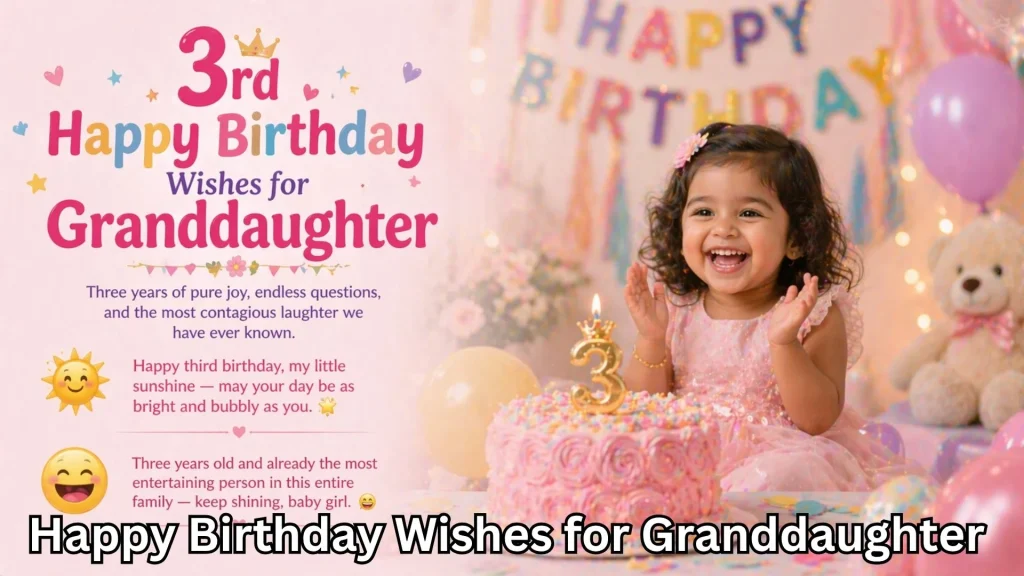 3rd birthday granddaughter with cake and decorations