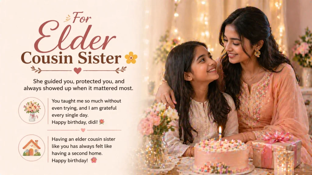 Birthday wishes for elder cousin sister with love