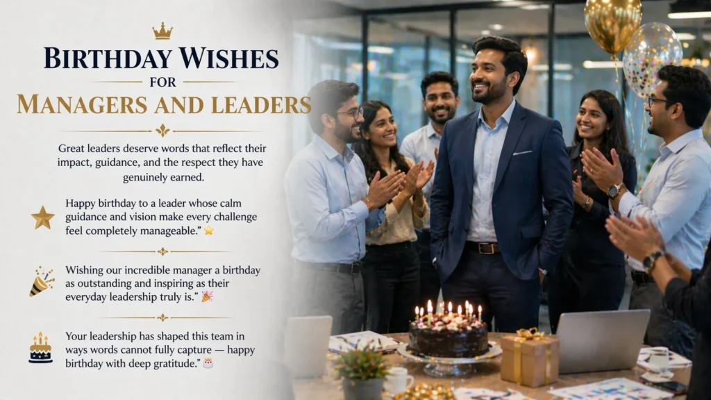 Birthday wishes for managers and leaders office celebration