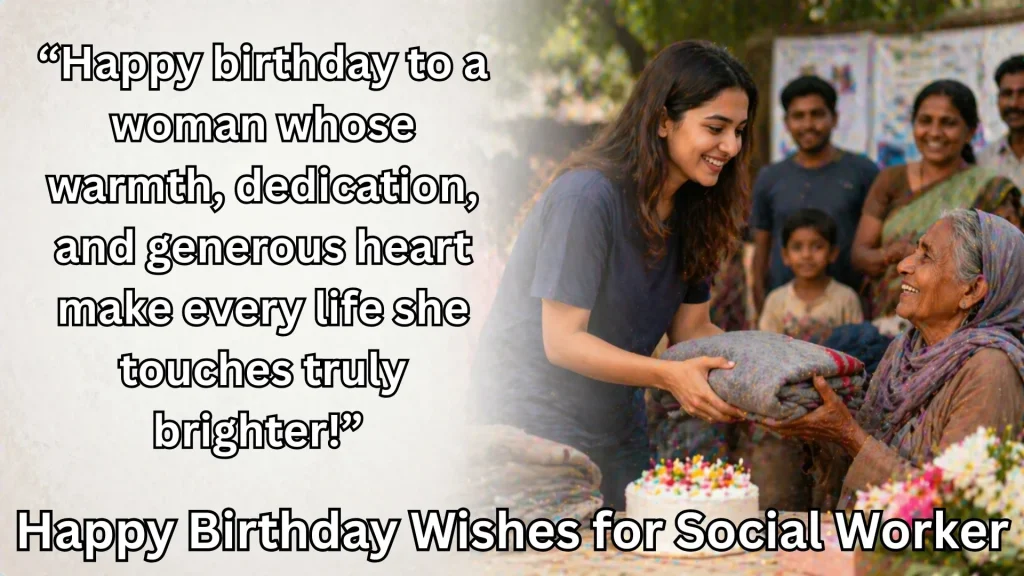 Birthday wishes for social worker helping elderly woman
