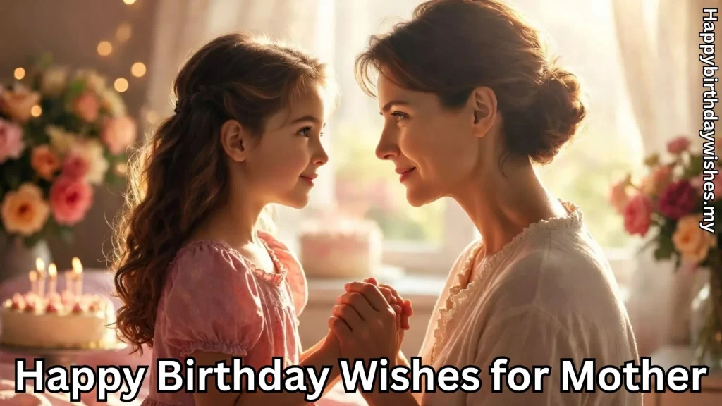 Daughter and mother holding hands on birthday