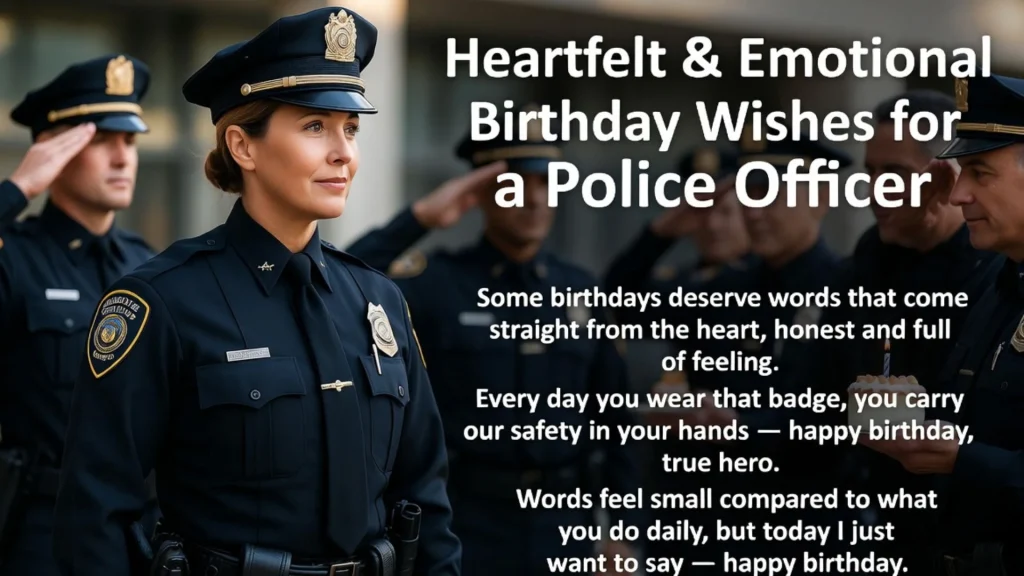 Female police officer, heartfelt birthday wishes text