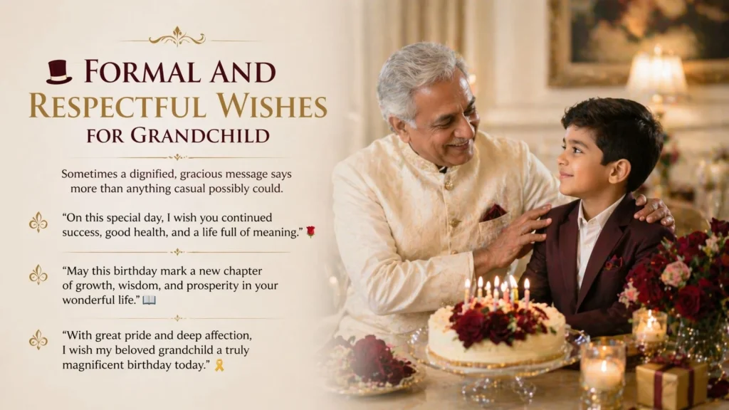 Formal birthday wishes for grandchild with grandfather