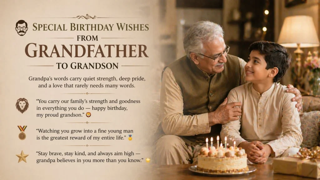 Grandfather to grandson special birthday wishes text