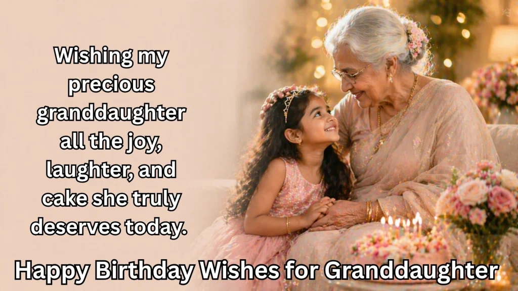 Grandmother and granddaughter birthday cake celebration