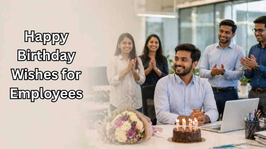 Happy birthday wishes for employees office team celebratio