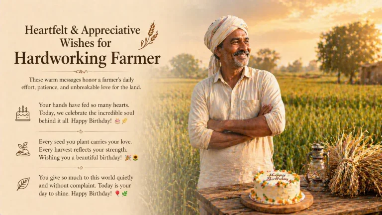 Heartfelt happy birthday wishes for farmer in field
