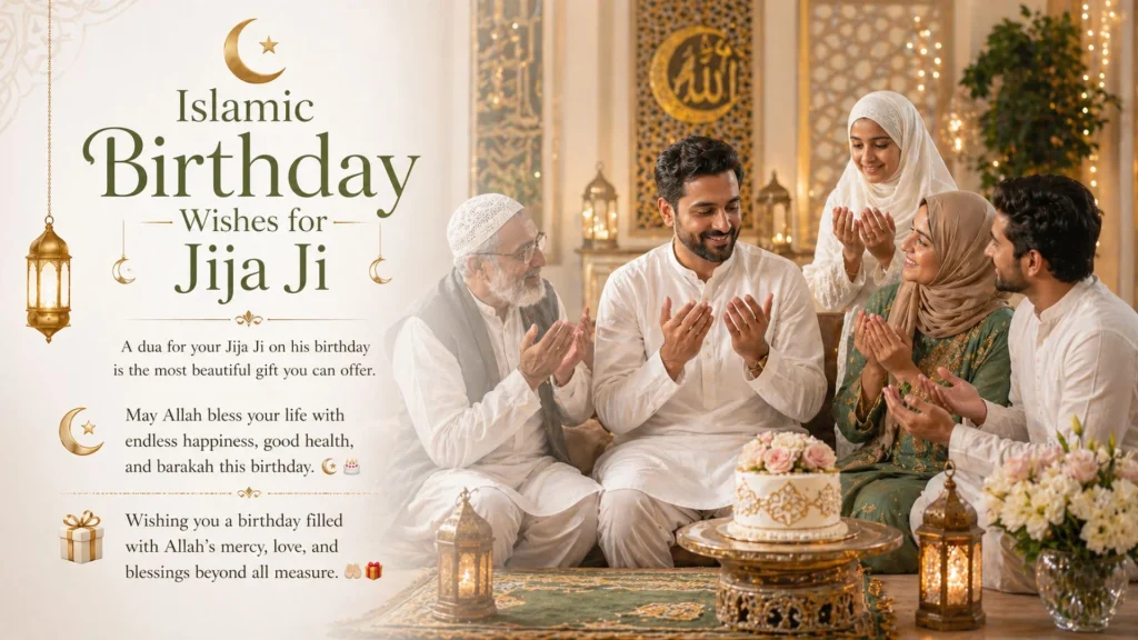 Islamic birthday wishes for Jija Ji with family dua