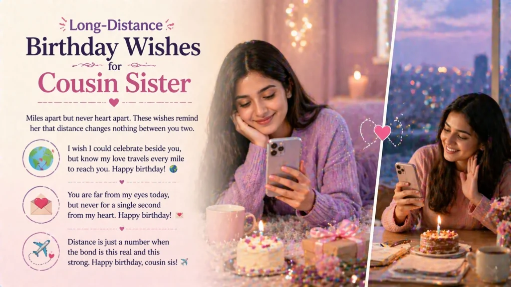 Long distance birthday wishes for cousin sister on phone