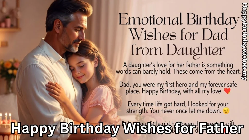 Loving father and daughter embracing on birthday