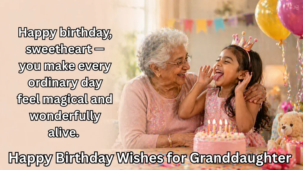 Mother and granddaughter joyful birthday and happy birthday wishes for granddaughter text