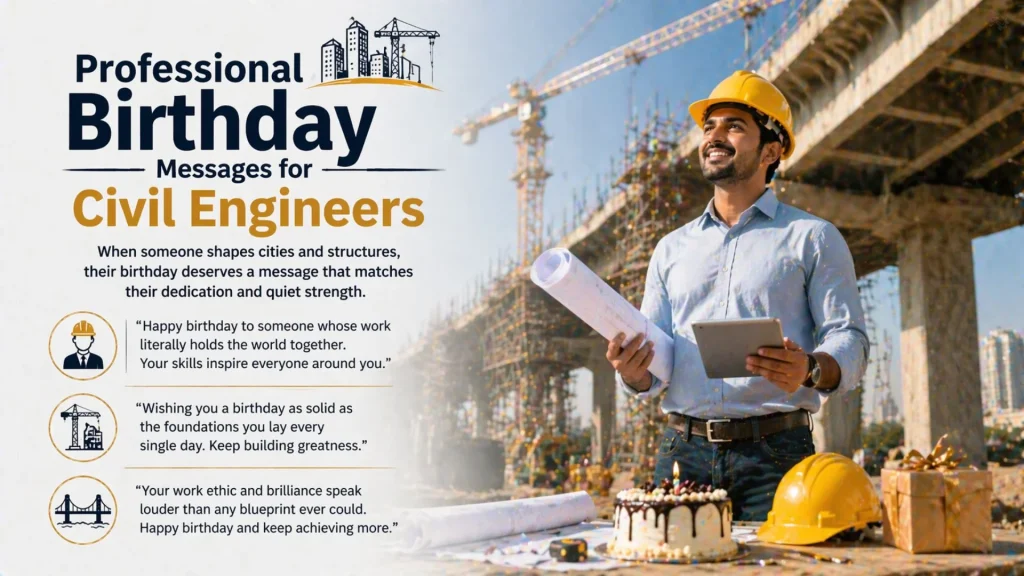 Professional birthday messages for civil engineers at work