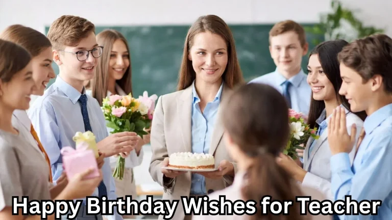Students giving cake and gifts to teacher birthday