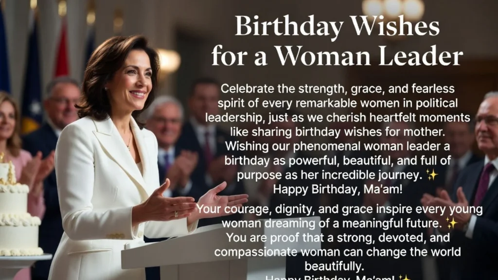 Woman leader speech, birthday wishes message