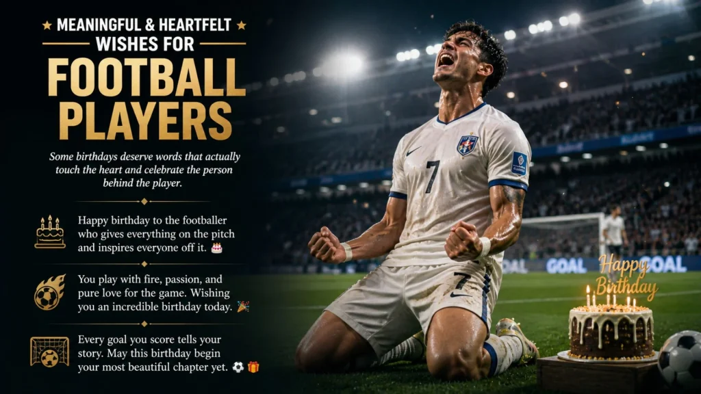 Heartfelt birthday wishes for football player celebrating goal