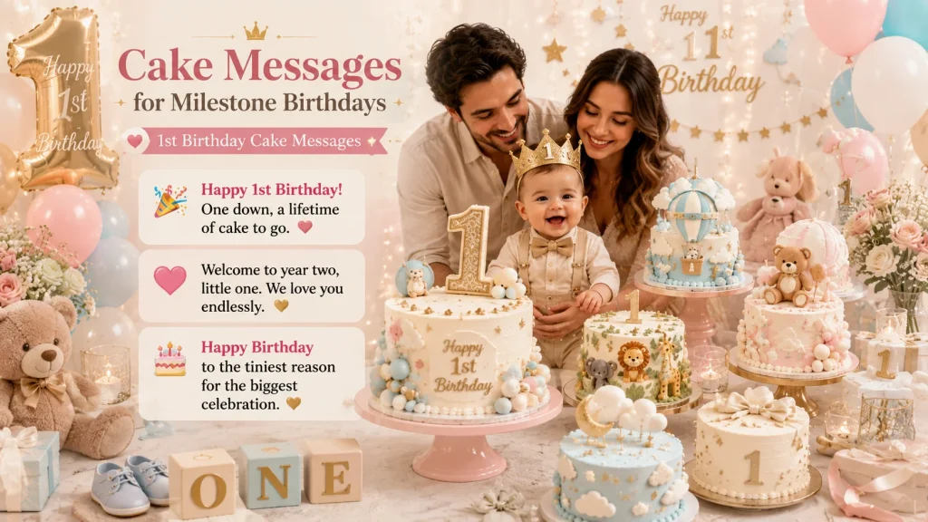 1st Birthday Cake Messages for Milestone Birthday Celebrations