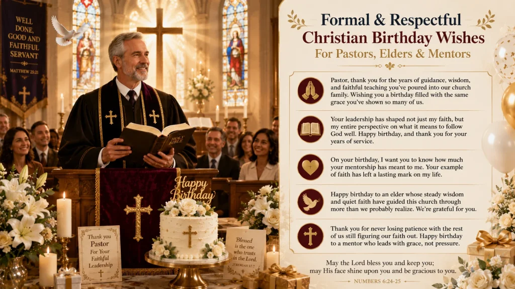 Formal Christian Birthday Wishes for Pastors, Elders and Mentors