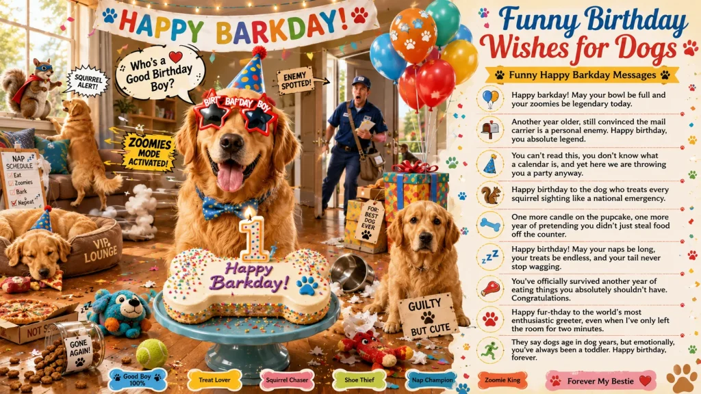 Funny Birthday Wishes for Dogs with Happy Barkday Celebration