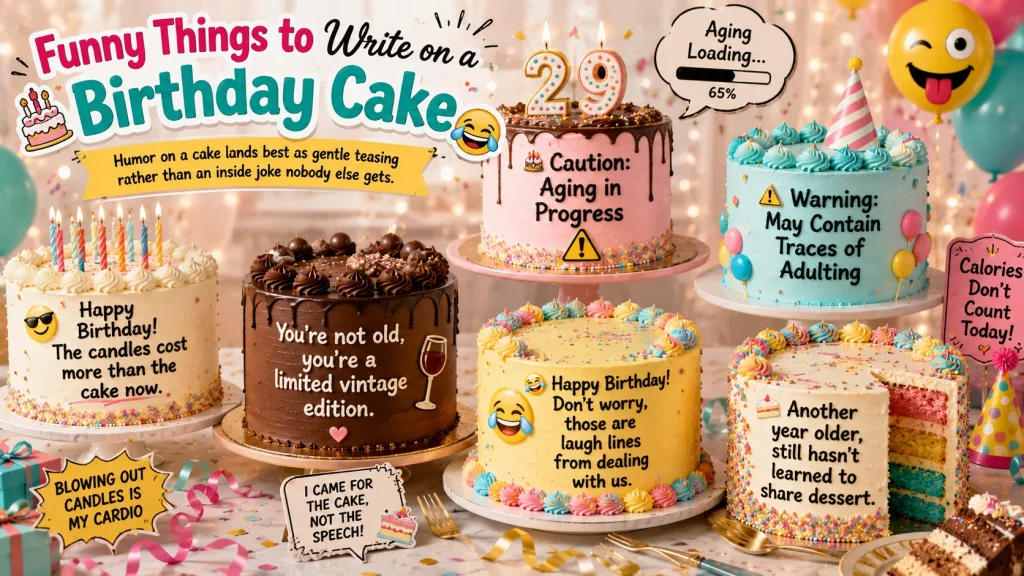 Funny Things to Write on a Birthday Cake with Humorous Messages