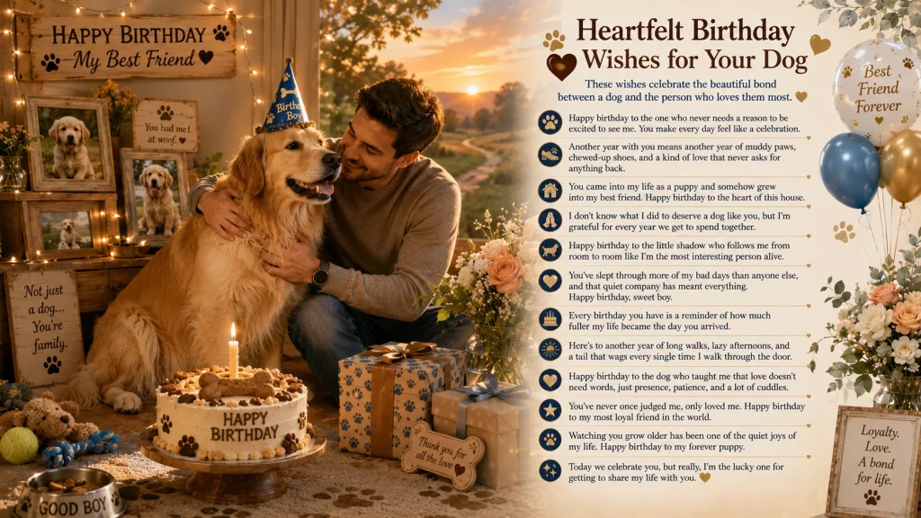 Heartfelt Birthday Wishes for Your Dog with Loving Celebration