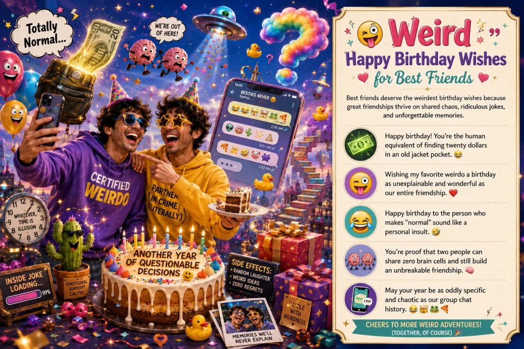 Weird Happy Birthday Wishes for Best Friends with Funny Birthday Messages